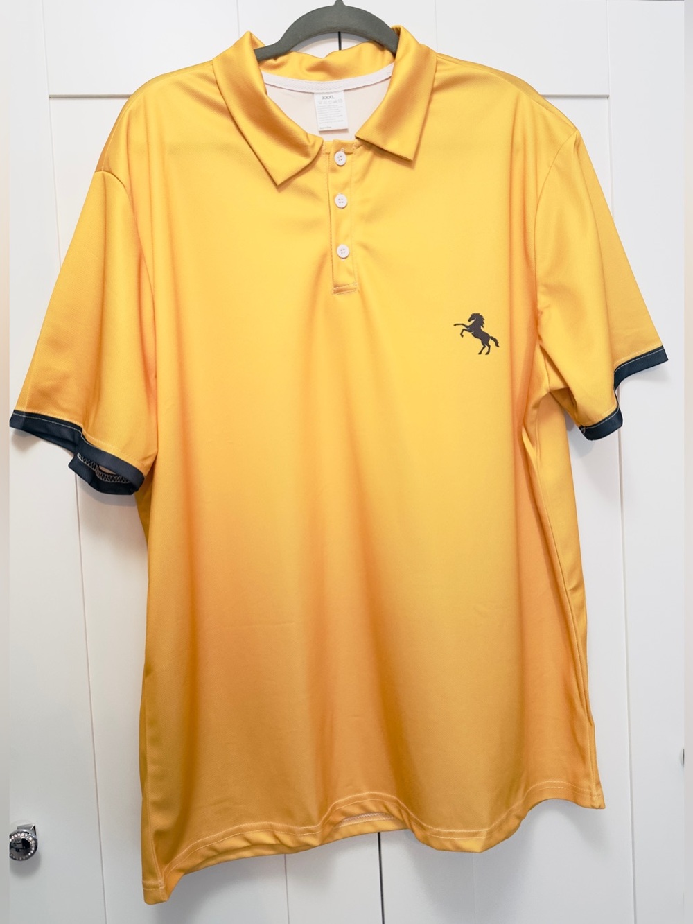 Men’s Yellow and Gray Polo Half Button Front Shirt Sz XXL NEW!